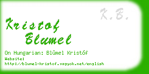 kristof blumel business card