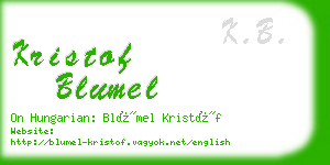 kristof blumel business card